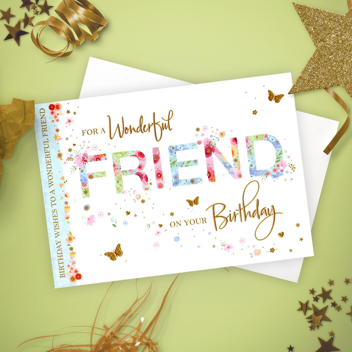 Landscape Friend Card Alongside Its Envelope