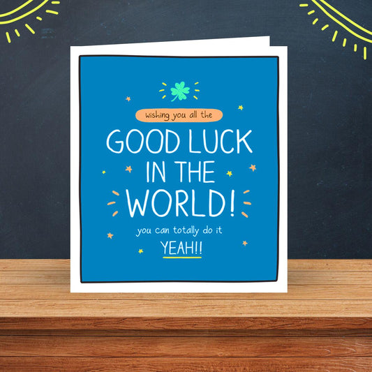 Good Luck Card Sitting On The Shelf