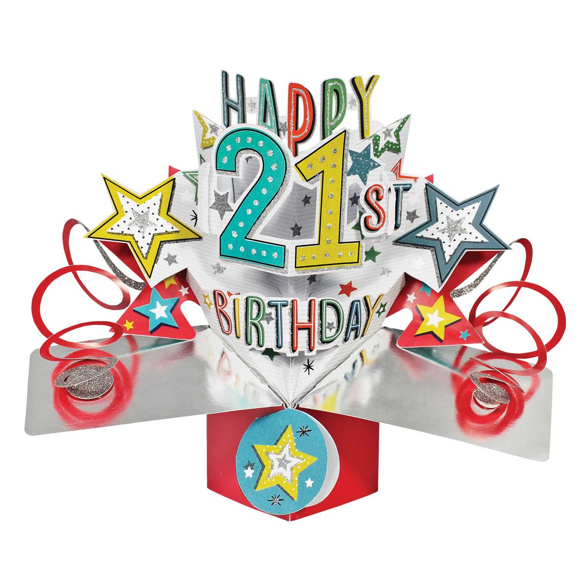 Image Of 21st Pop Up Card How Your Recipient Would Receive It