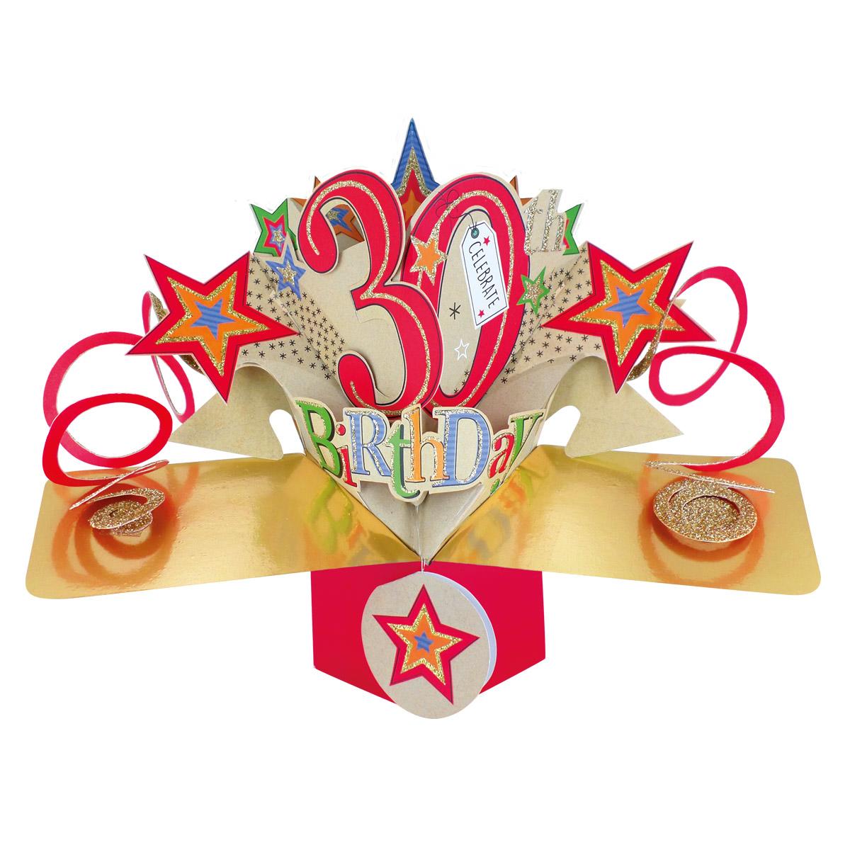 30th Pop Up Card Shown How The Recipient Will Have It Displayed