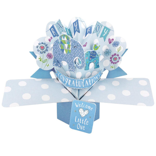 Baby Boy Pop Up Card Shown How It Will Look On The Shelf