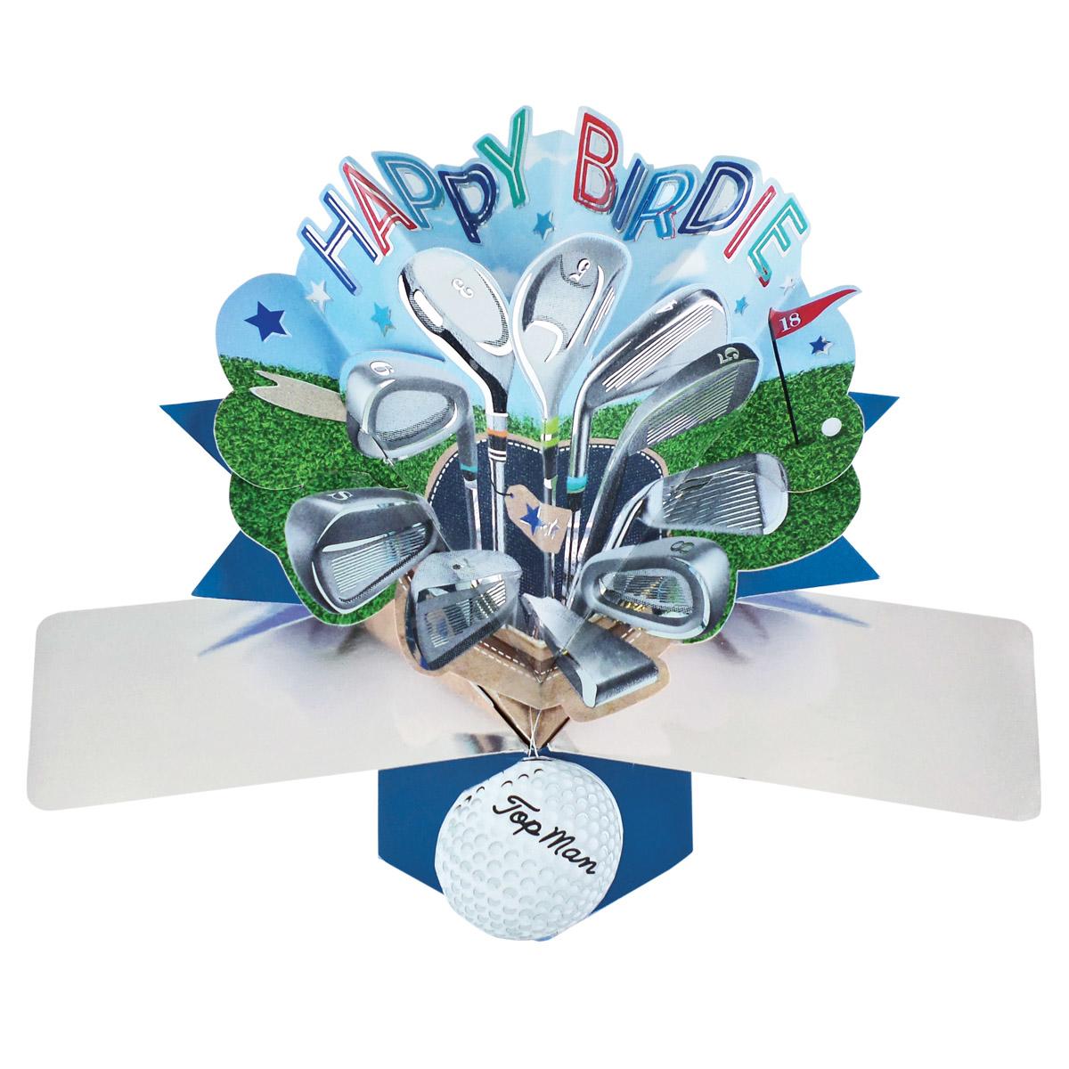 Golf Pop Up Card Image To Show How Recipient Would Receive It