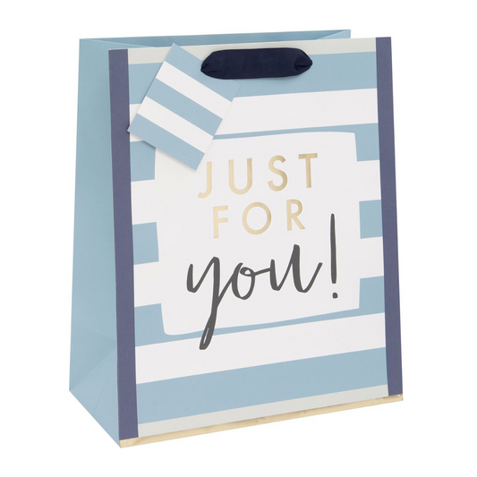 Gift Bag Large - Just For You Stripes Front Image