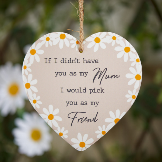 Hanging Ceramic Heart Plaque Mum Front Image