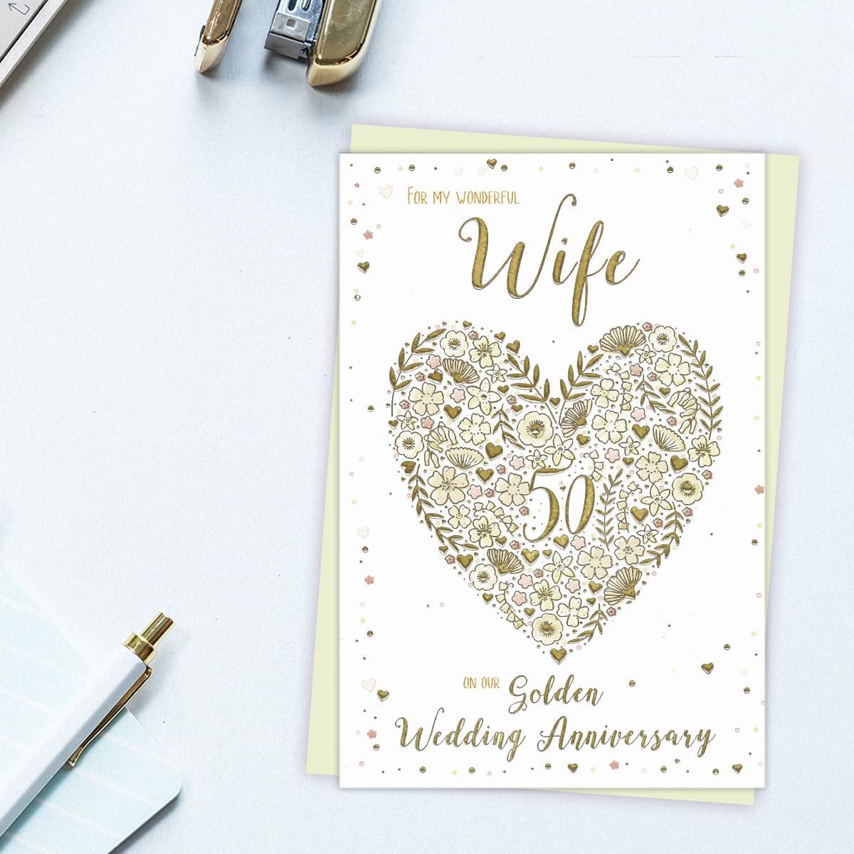 Wife On Our Golden Anniversary Card Front Image