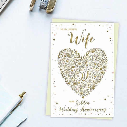 Wife On Our Golden Anniversary Card Front Image
