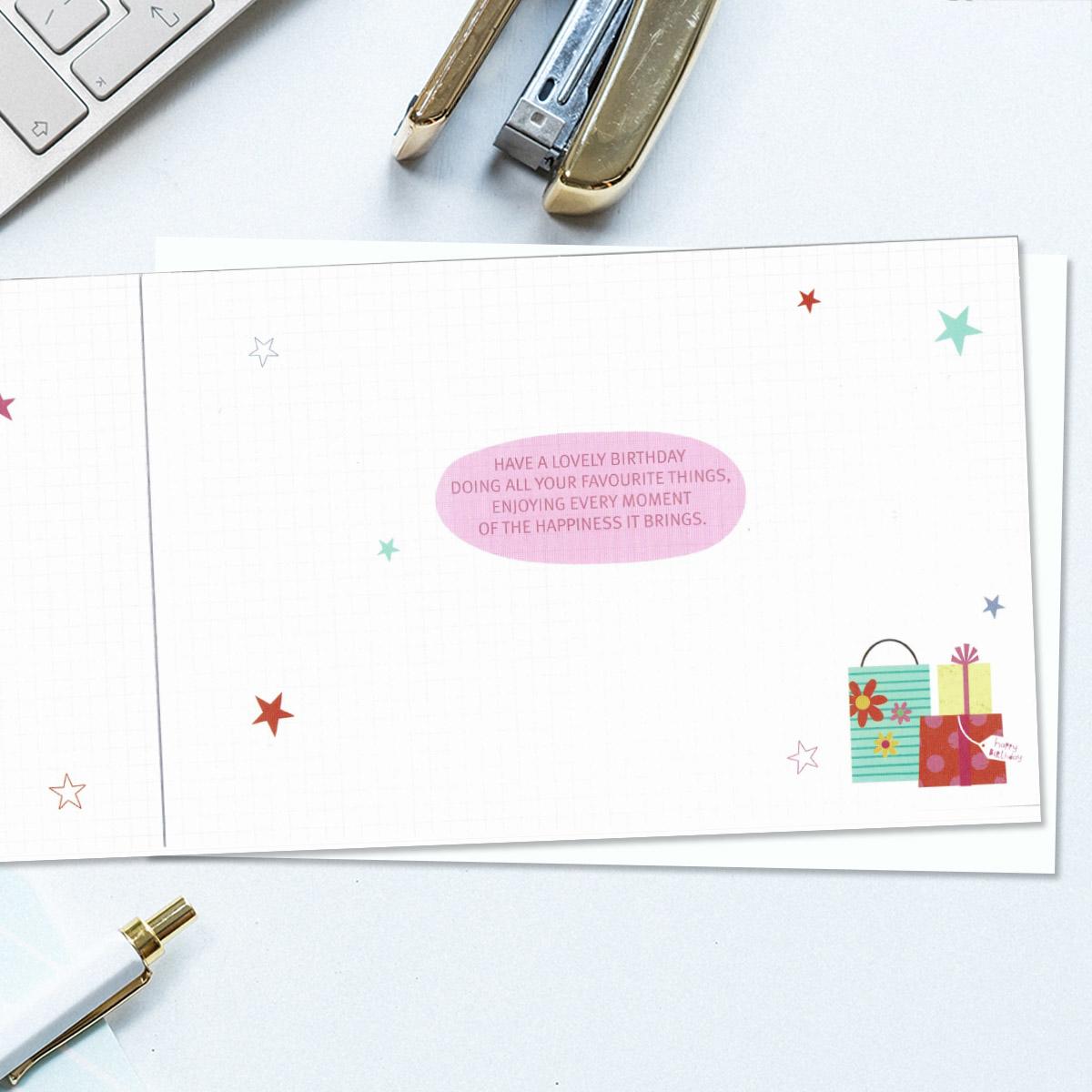 Inside with greeting