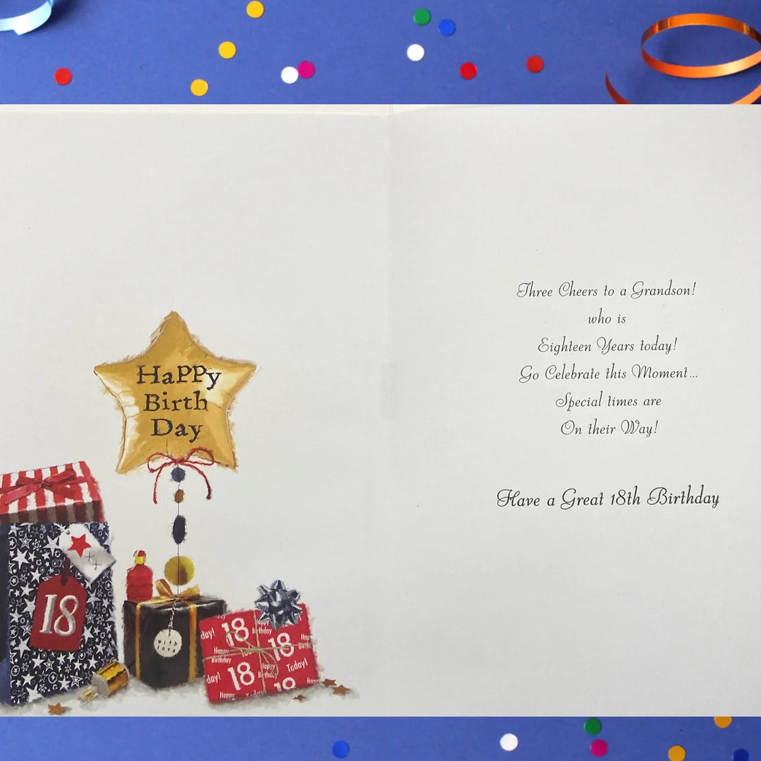 Grandson 18th Birthday Card - Velvet