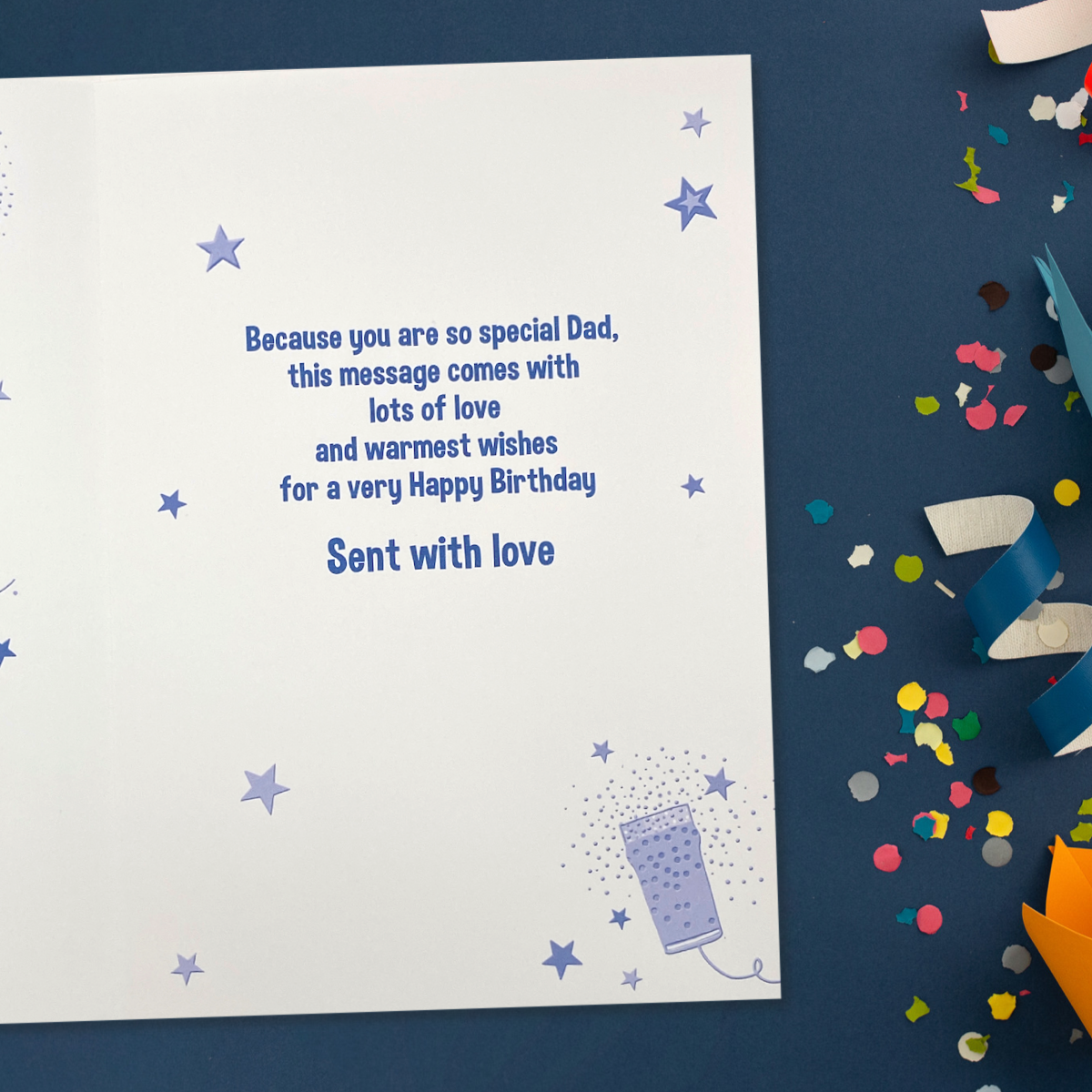 Dad Birthday - Cheers Party Time Inside Image with verse