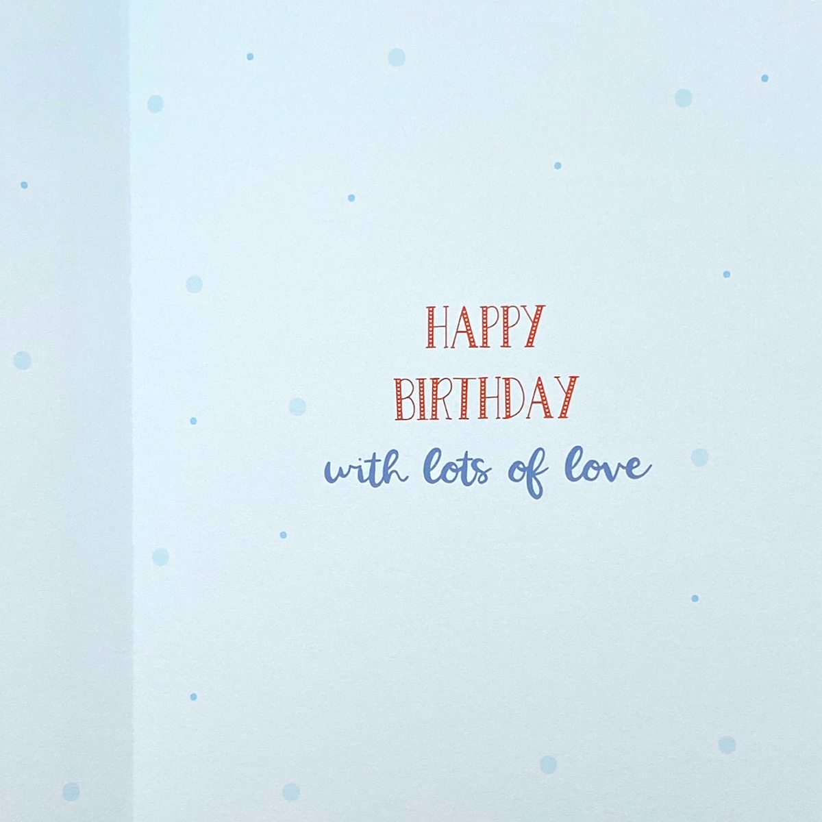 Age 1 Great Grandson Birthday Card Showing Inside Layout