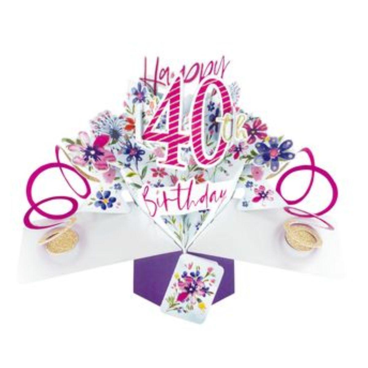 Pop Up Card - 40th Butterflies Image