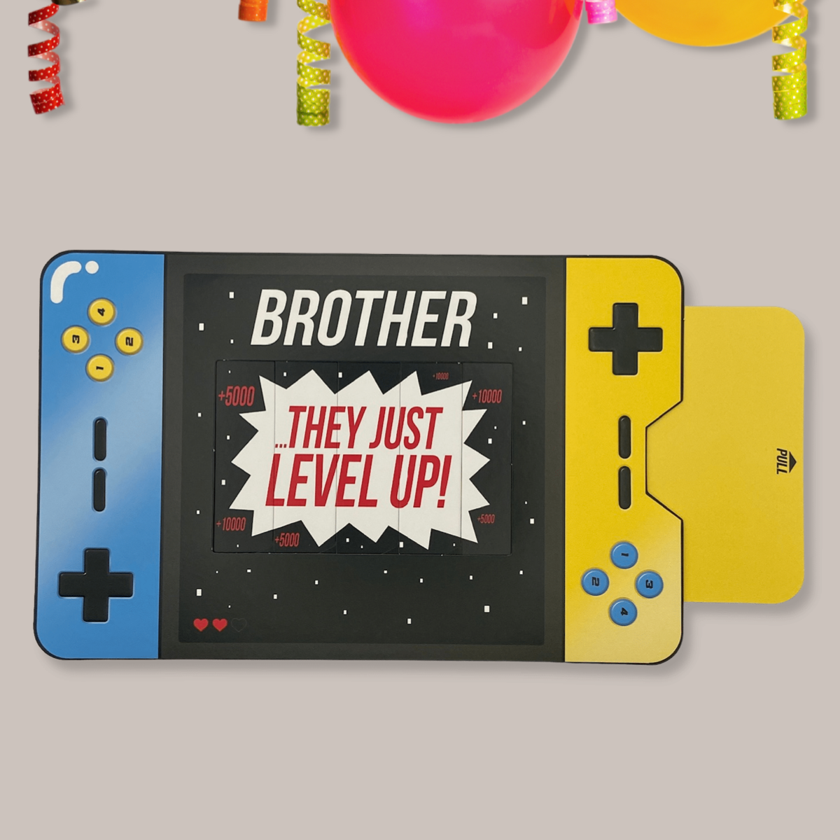 Inside with pull out and greeting