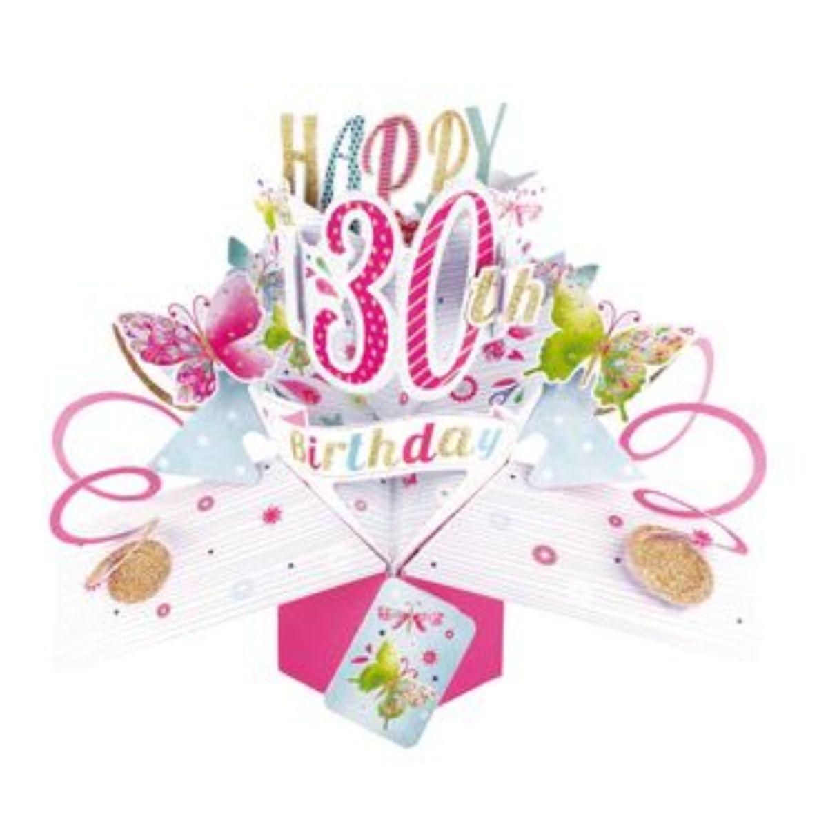 Pop Up Card - 30th Butterflies Image