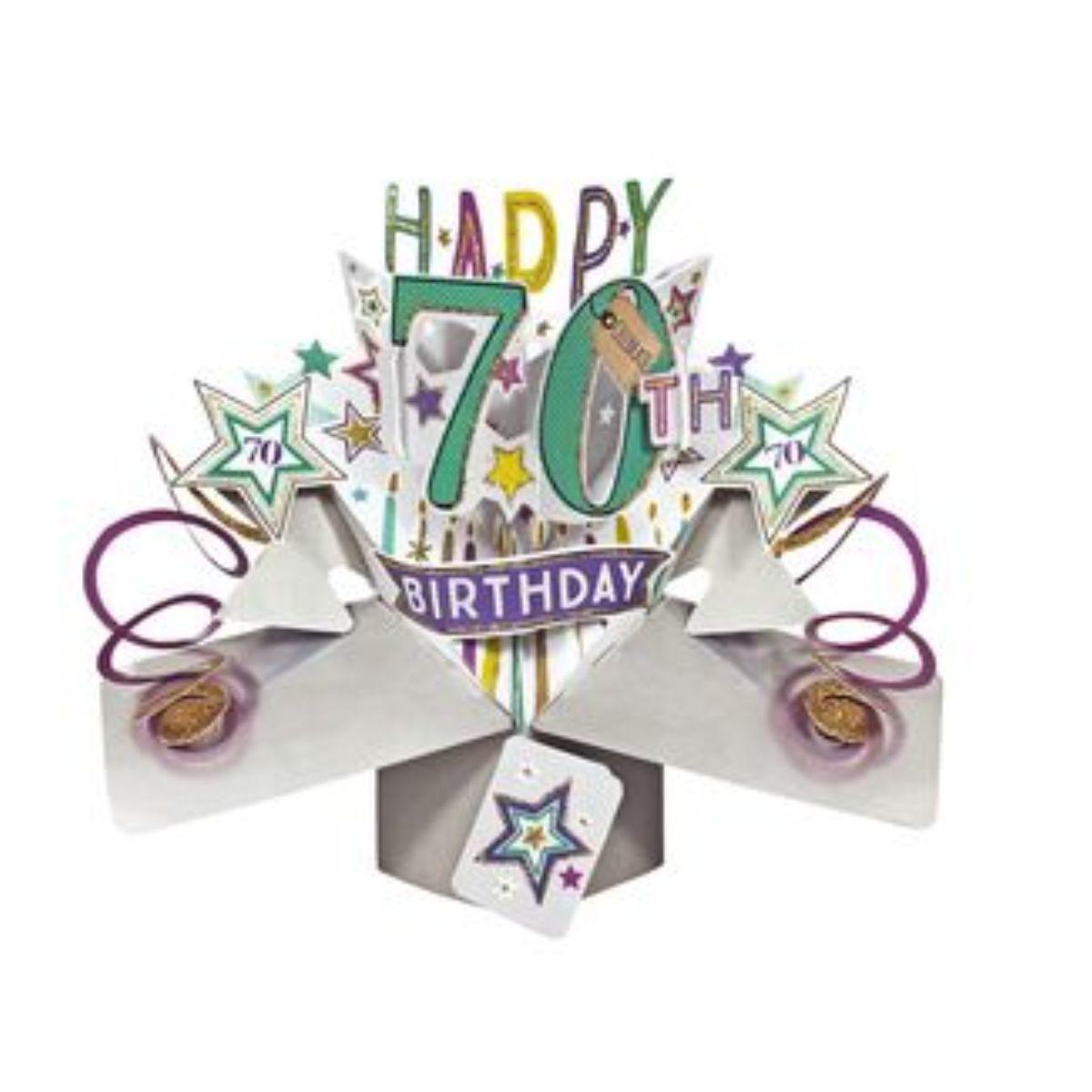 Pop Up Card - 70th Stars Image