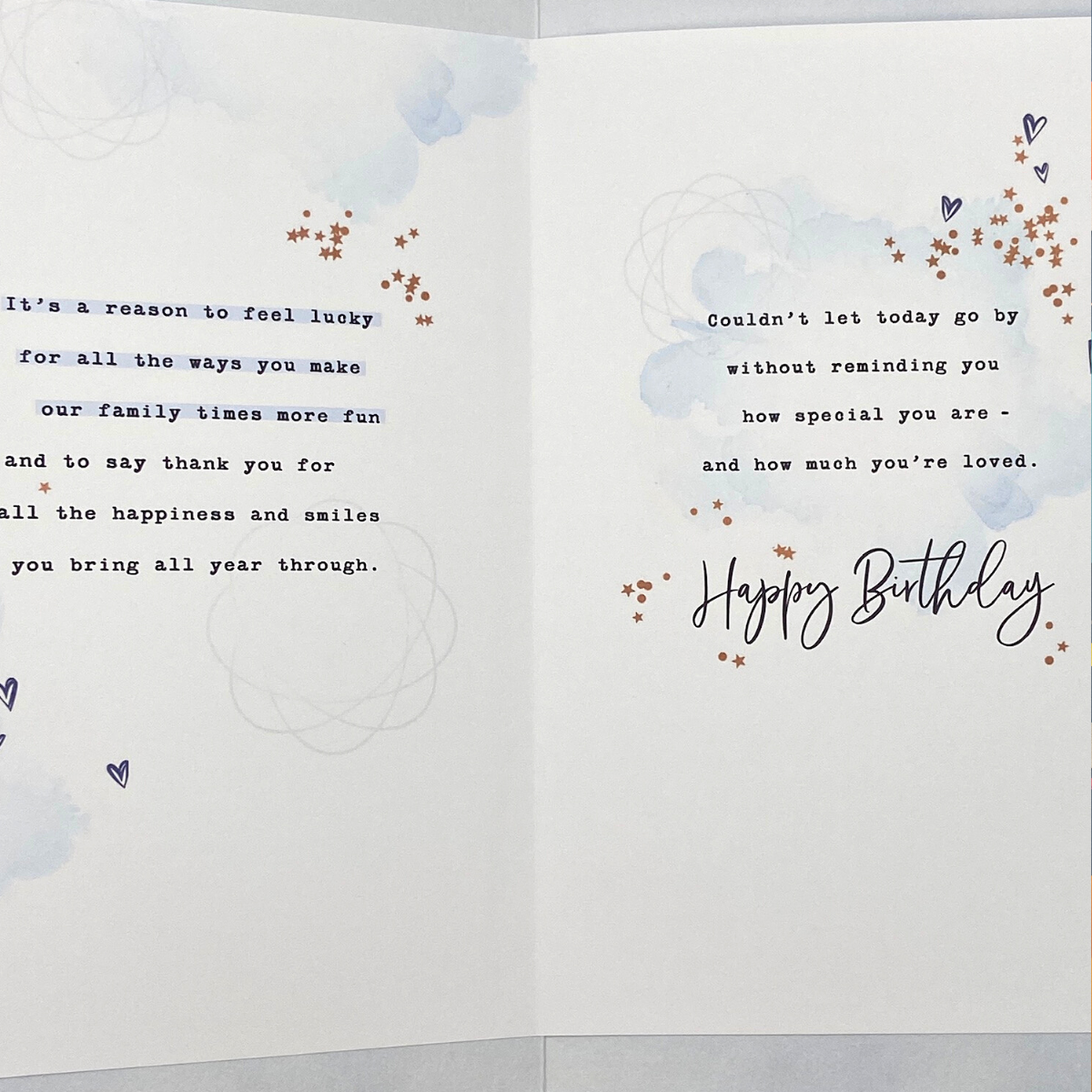 Inside with colour insert and verse