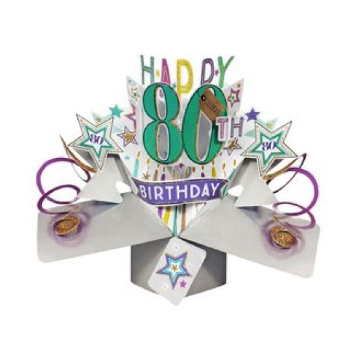 Pop Up Card - 80th Stars Image