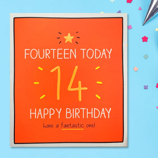 14th Birthday Card - Happy Jackson Fourteen Today
