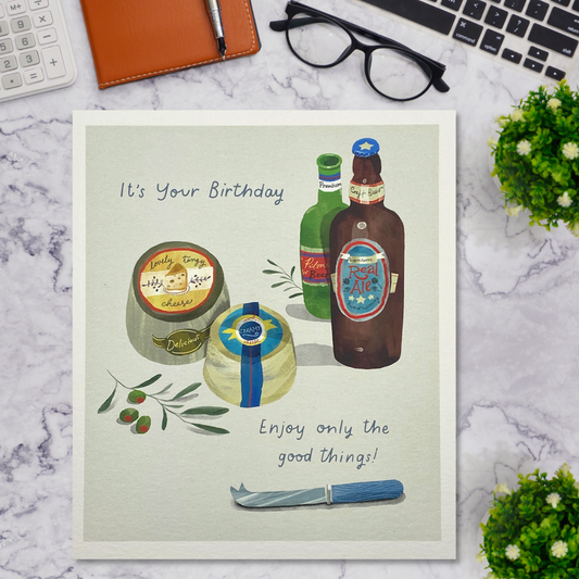 Beer & Cheese Brushstroke Design Shown In Full