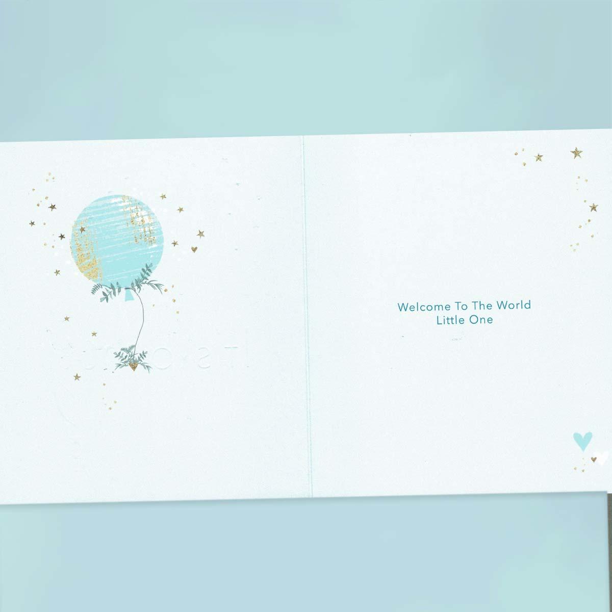 Inside with colour print and greeting