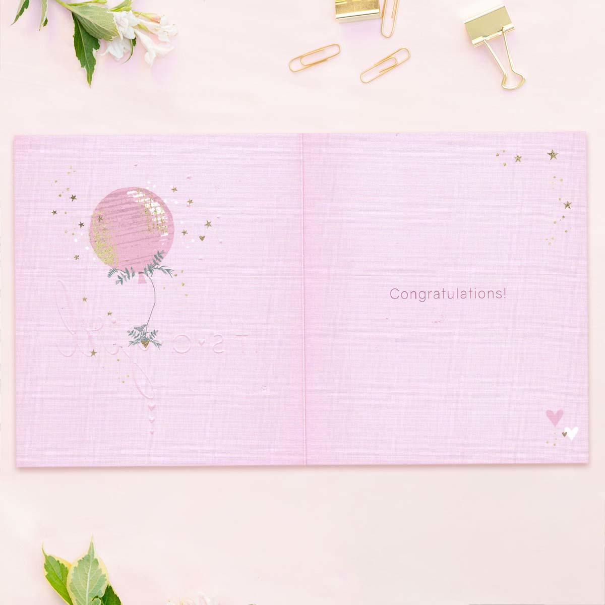 Inside with colour print and greeting