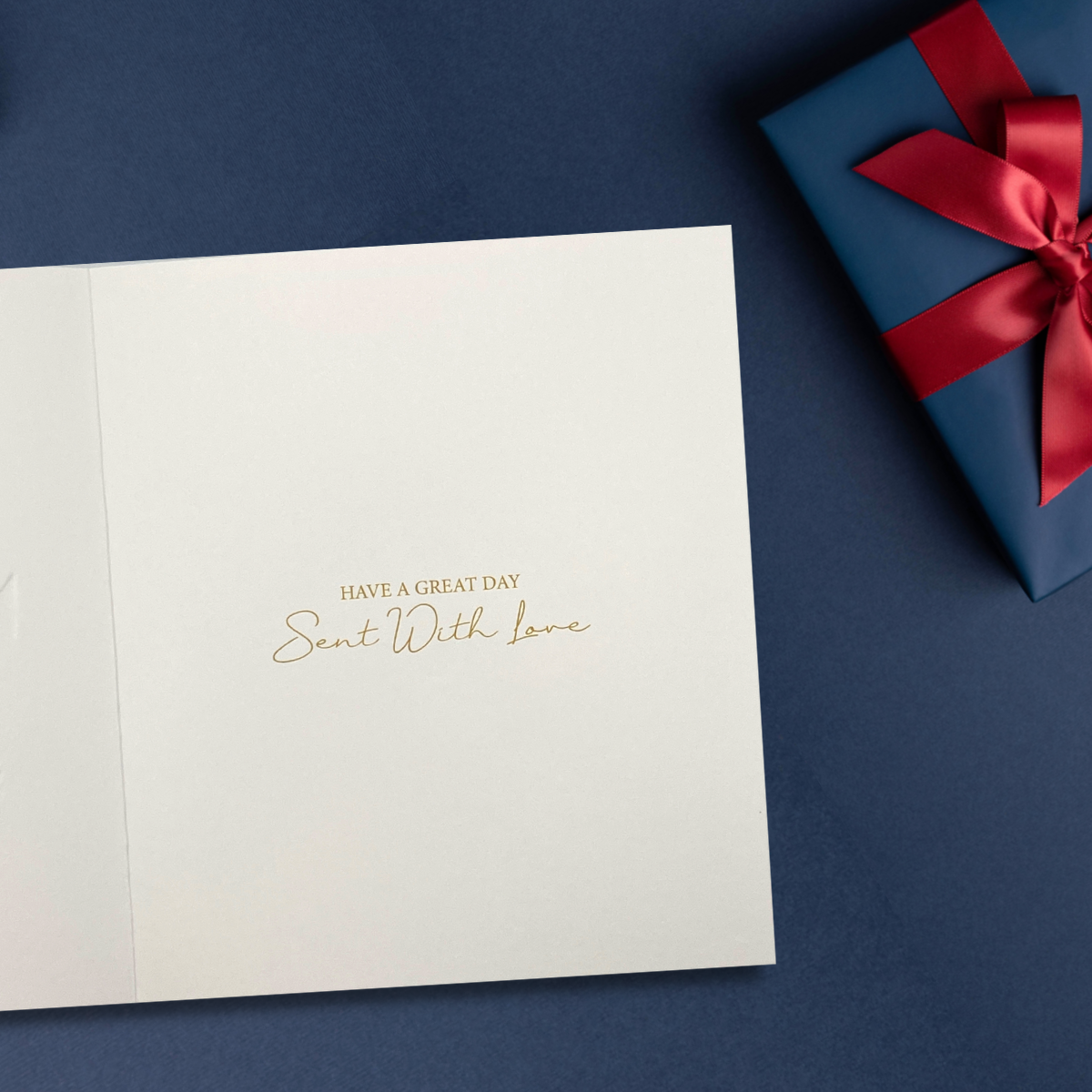 Inside with greeting