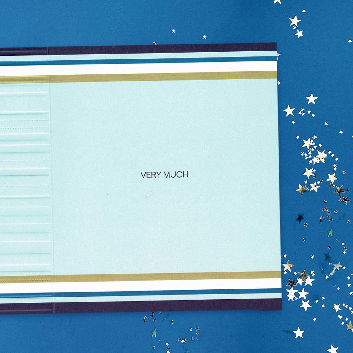 Inside with colour print and greeting