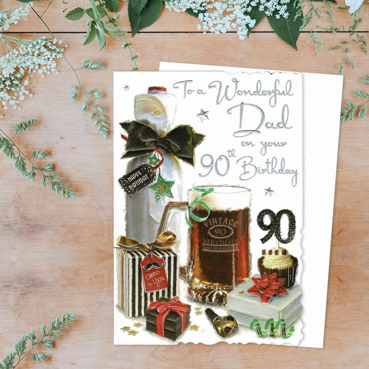 Dad 90th Birthday Card Velvet Beer Gifts – The Celebration Store
