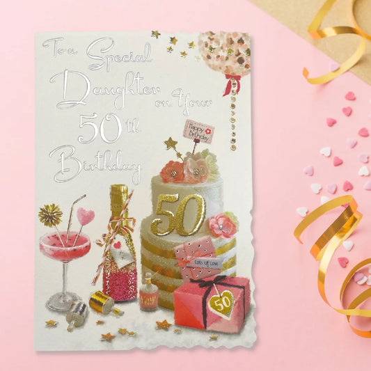 Daughter 50th Birthday Card - Velvet