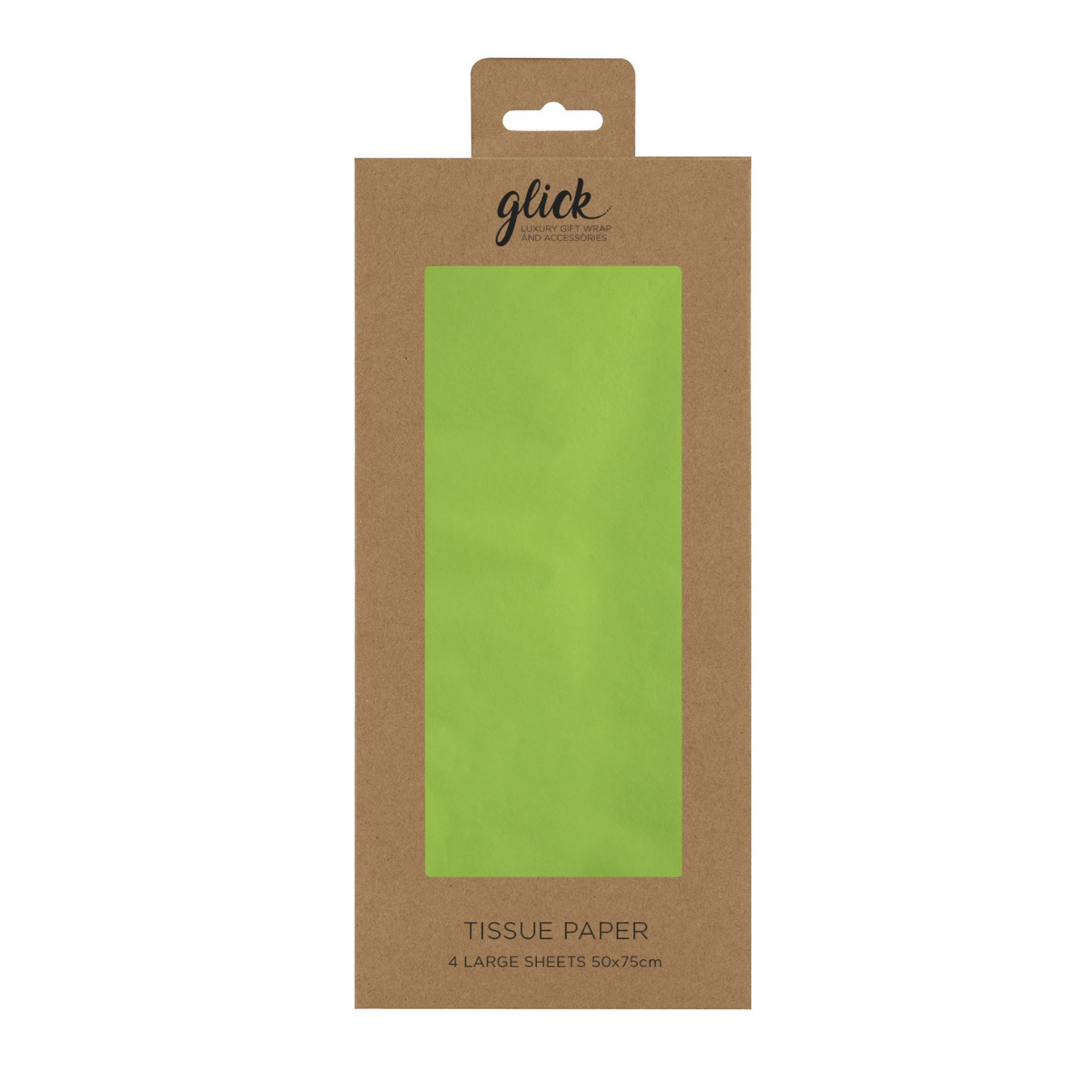 Lime Tissue Paper 4 Sheets Displayed
