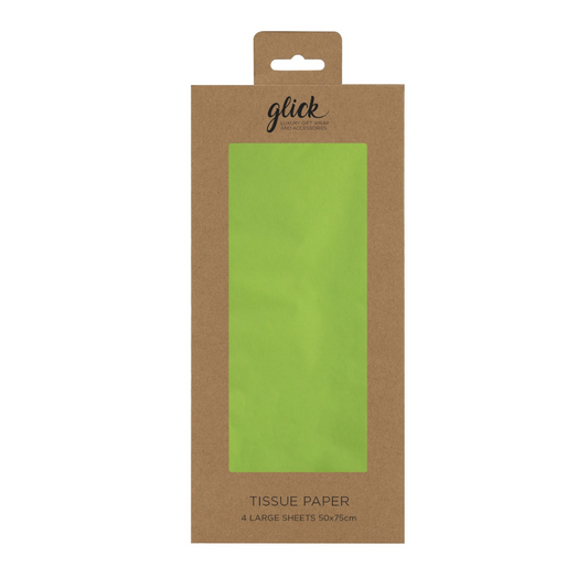 Lime Tissue Paper 4 Sheets Displayed