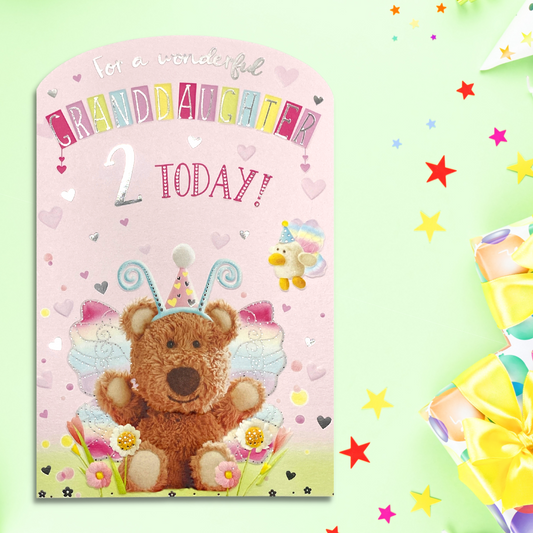 Granddaughter 2nd Birthday - Barley Bear Front Image