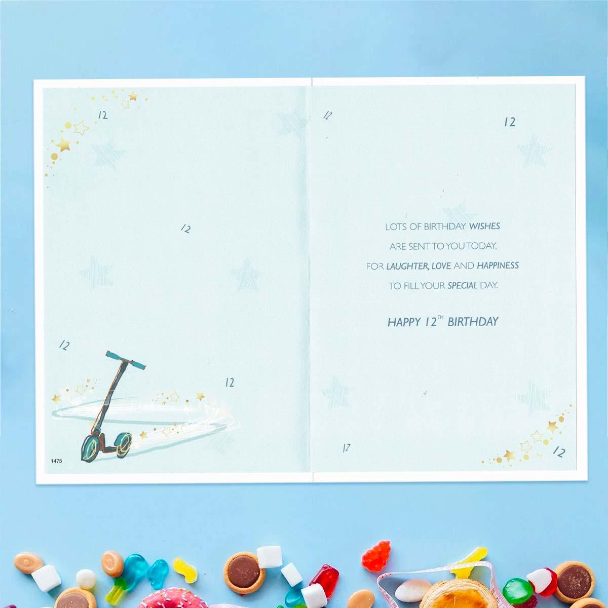 Son 12th Birthday Card - Scooter