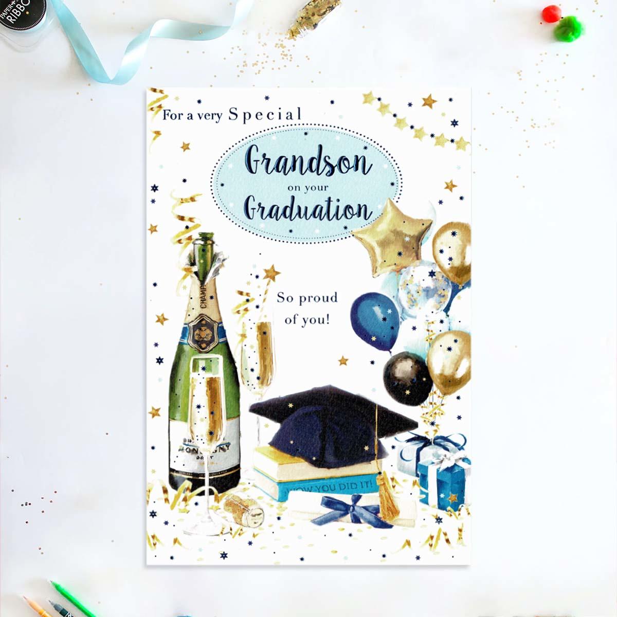 Grandson Graduation Greeting Card Displayed In Full