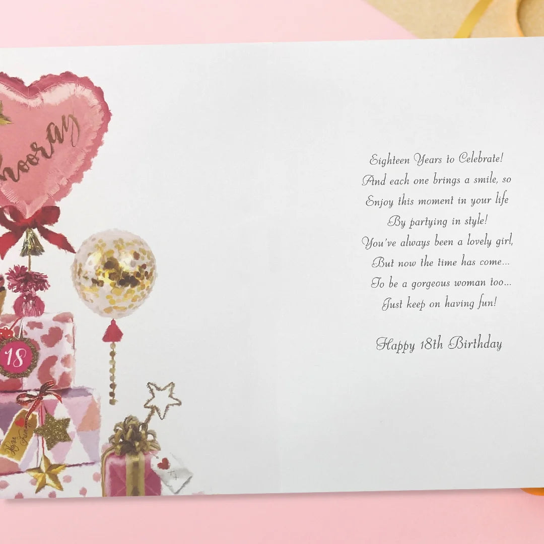 Granddaughter 18th Birthday Card - Velvet Balloons
