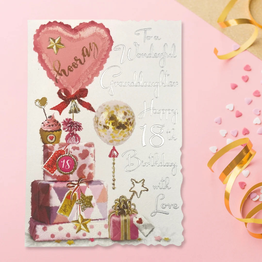 Granddaughter 18th Birthday Card - Velvet Balloons