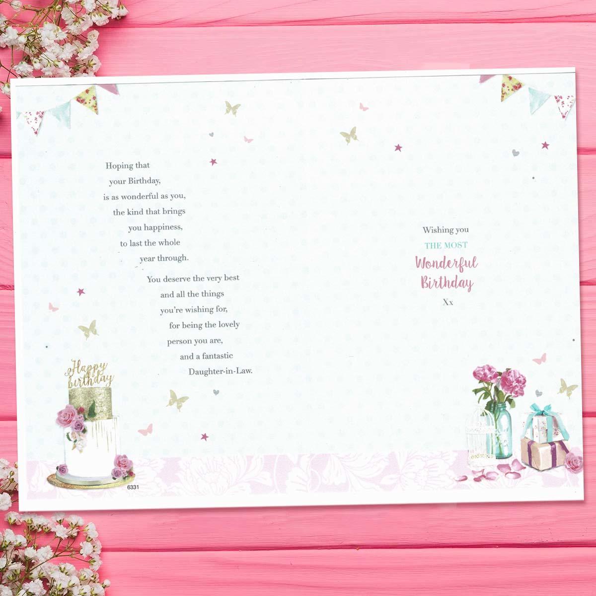 Inside with colour insert and verse