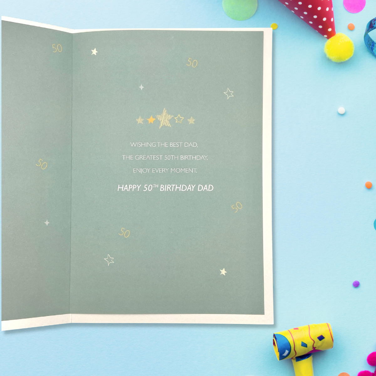 Inside with colour insert and greeting