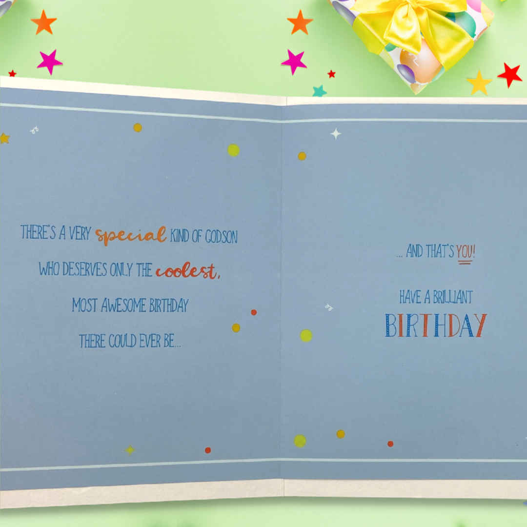 Godson Birthday Card - Barley Bear & Gifts