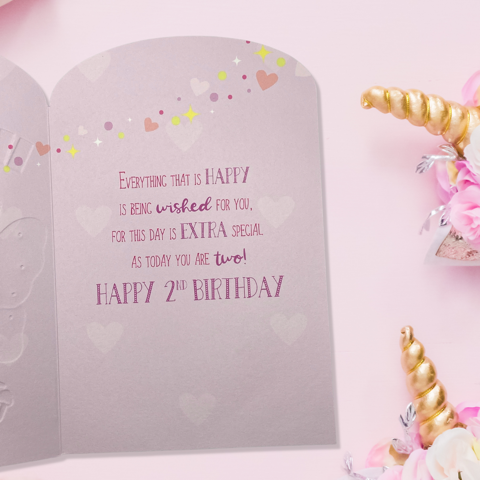 Age 2 Great Granddaughter Birthday Card Alongside Its Envelope