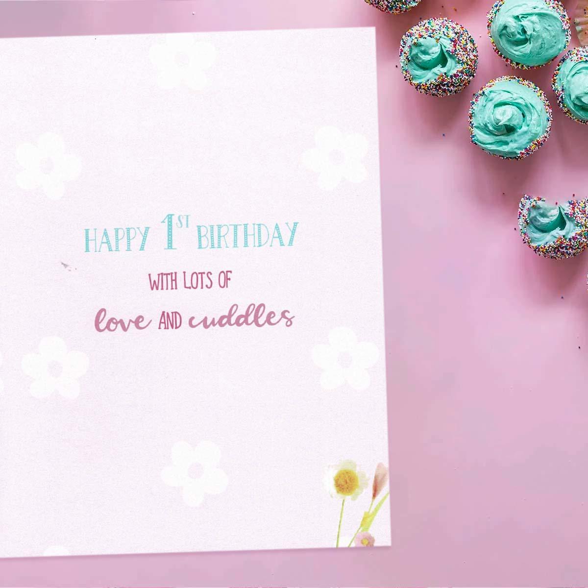 Inside with colour insert and greeting