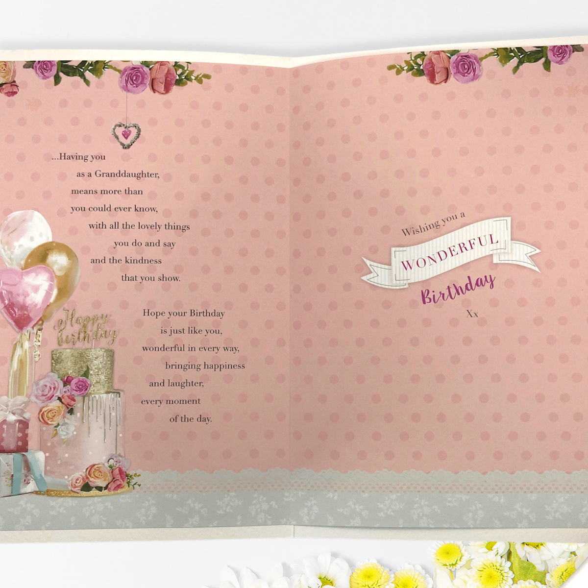 Inside with colour insert and verse