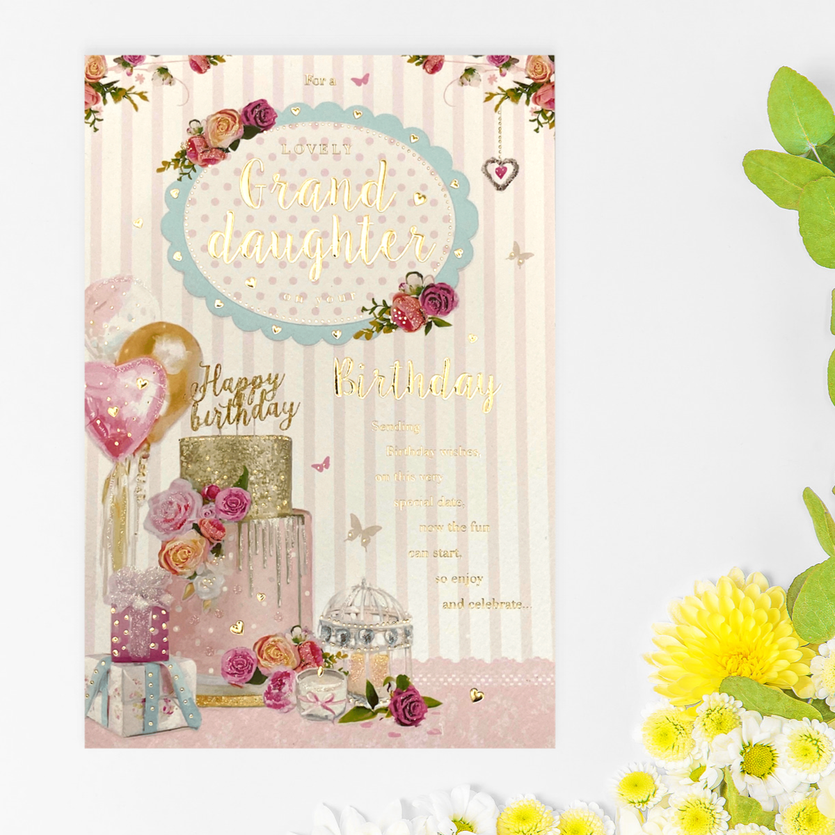 Lovely Granddaughter - Avec Amour - Birthday Card front Image