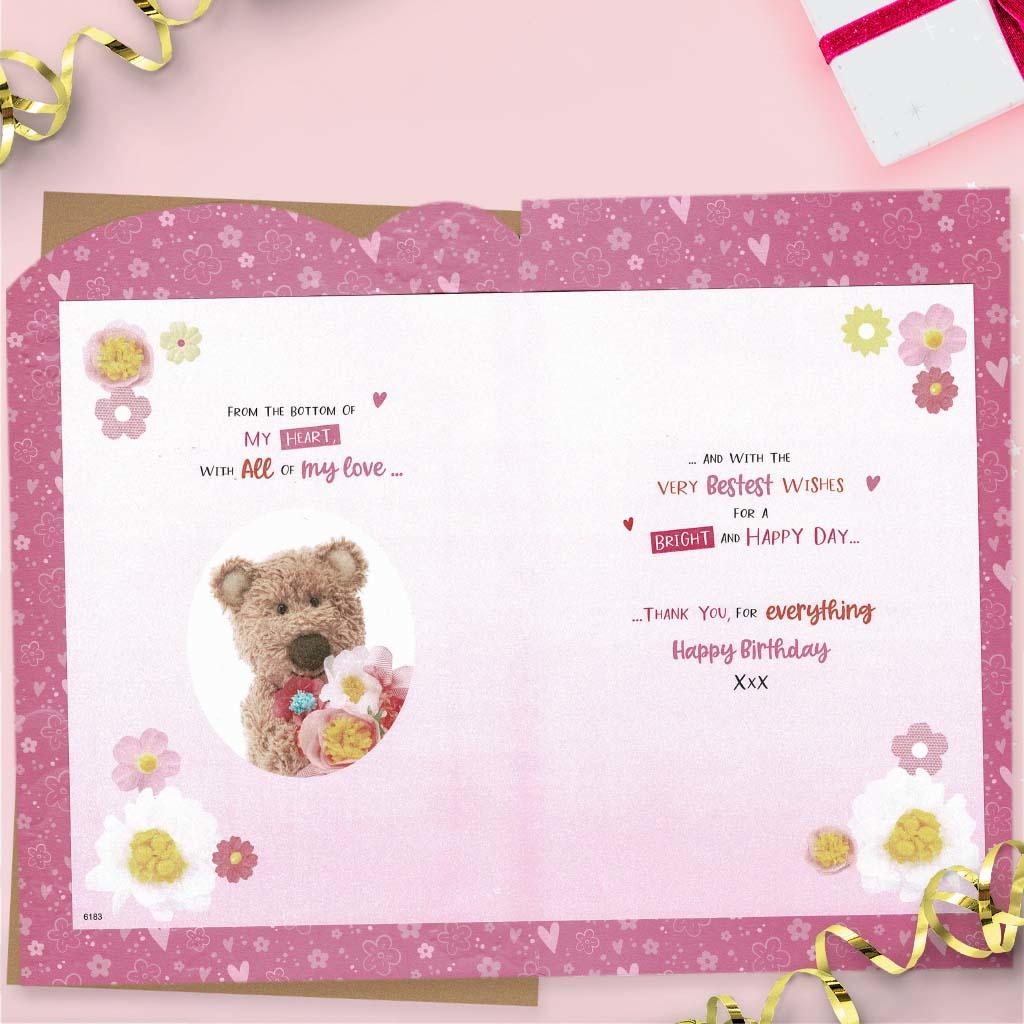 Inside with colour insert and greeting