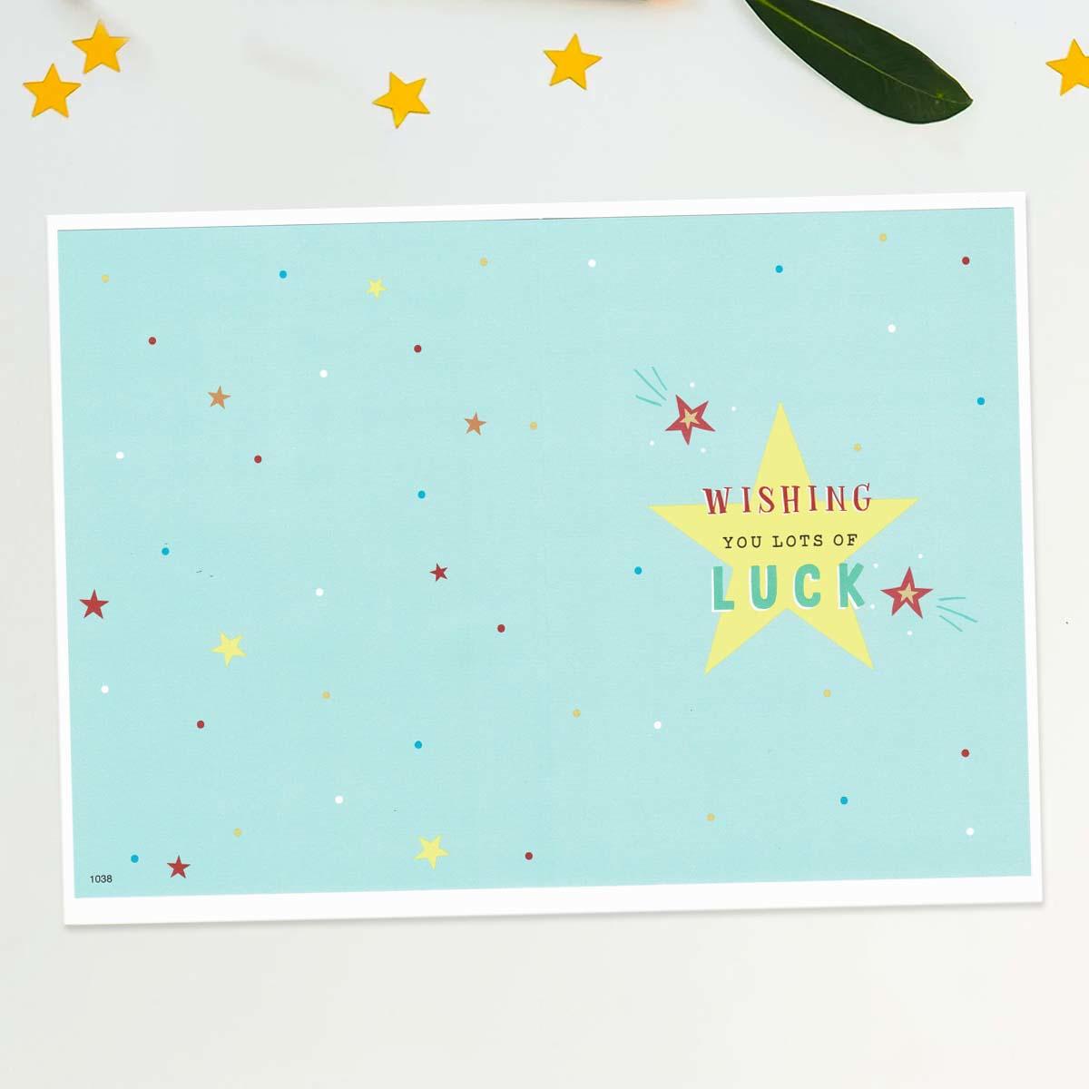 Inside with colour insert and greeting