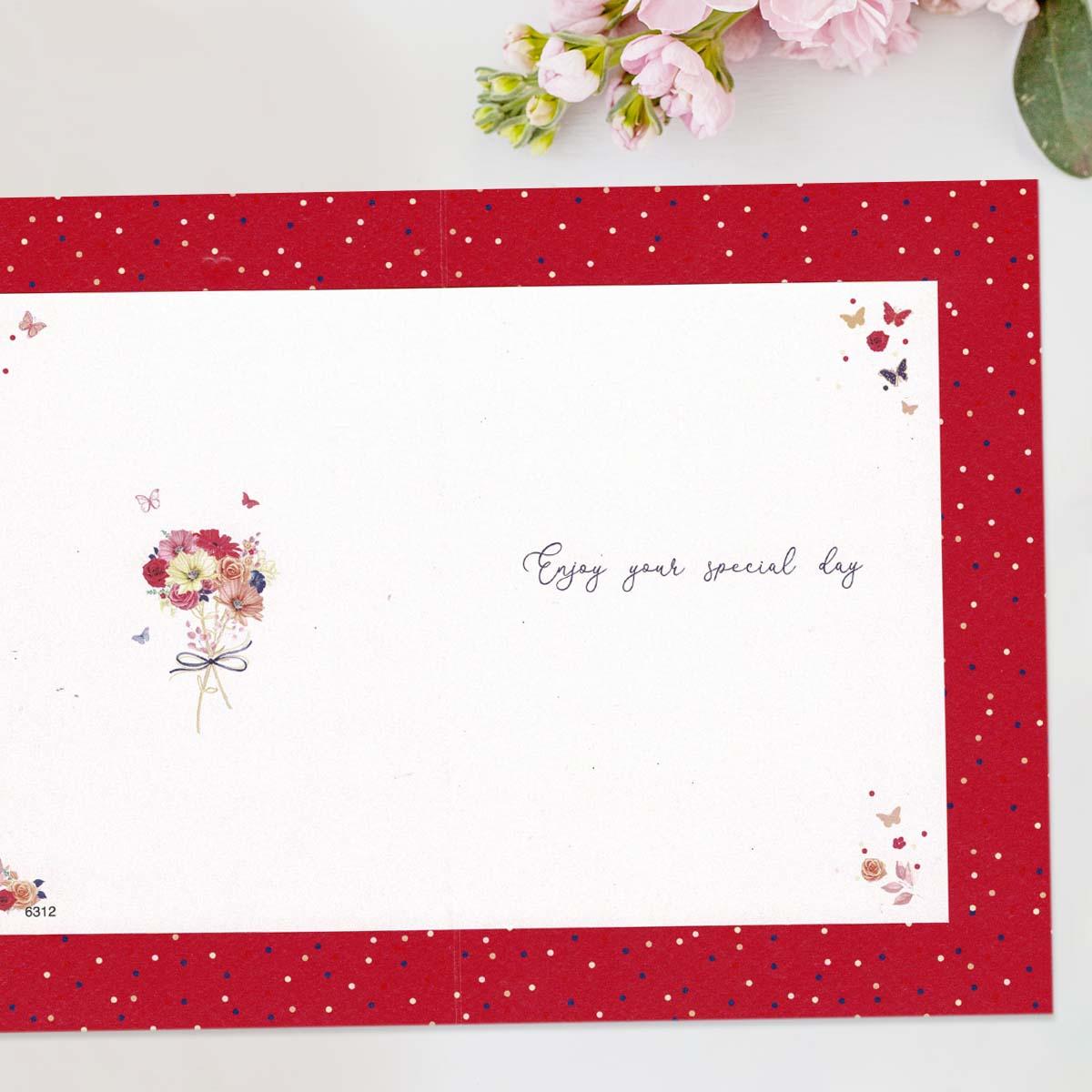 Inside with colour insert and greeting