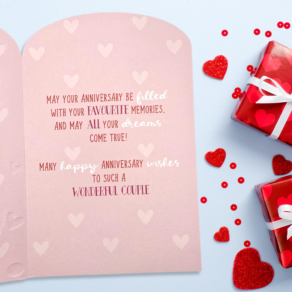 Inside with colour print and greeting