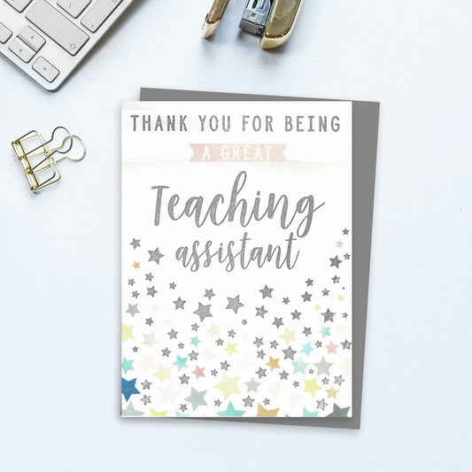 Thank You For Being A Great Teaching Assistant Card Front Image
