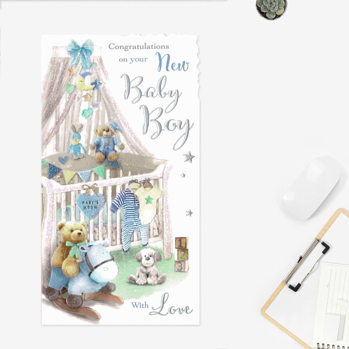 Velvet Moments - Baby Boy Card Front Image