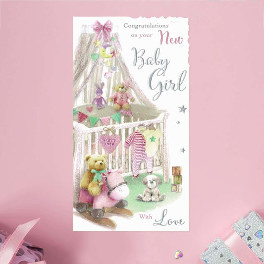 Velvet Moments - New Baby Girl Card Front Image