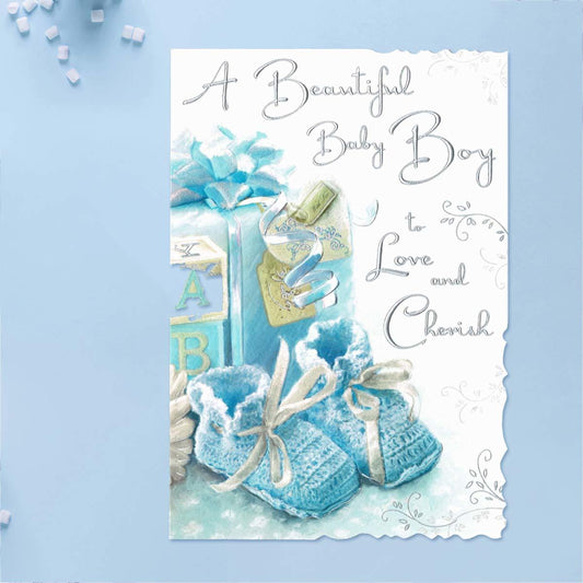 Velvet - Beautiful Baby Boy Card Front Image